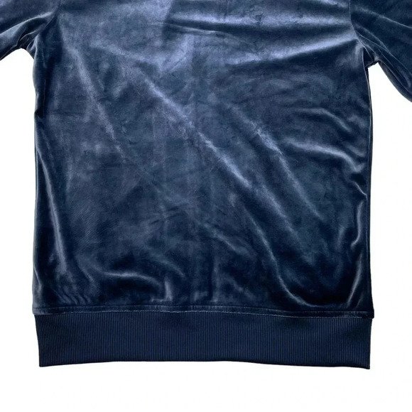 International Concepts Skip Sport Navy Velour Mens Jacket - Picture 10 of 11